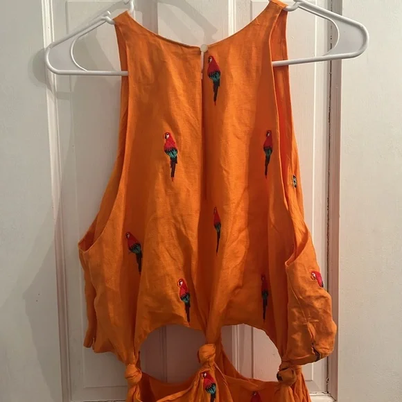 FARM Rio Orange Parrot Print Dress - Picture 12 of 13
